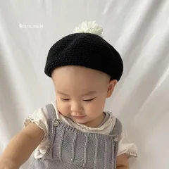 ポンポン付きベレー帽　Mサイズ