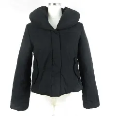 ローリーズファーム LOWRYS FARM 中綿ジャケット ステンカラー ショート 長袖 厚手 無地 F 黒 ブラック アウター /BTのサムネイル