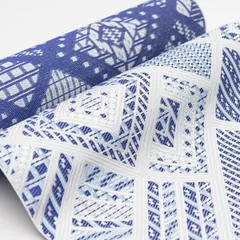 【お仕立て付き】新品　本場筑前博多織　紋八寸　縞格子菱