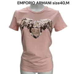 美品エンポリオアルマーニ　EMPORIO ARMANI エンジェル　ロゴ　Tシャツ　カットソー　40、M レディース　S5Q038