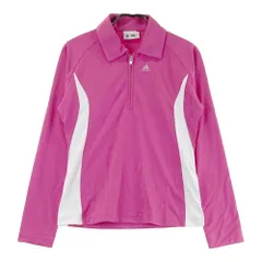 サイズ：S ADIDAS GOLF アディダスゴルフ  ハーフジップ 長袖ポロシャツ  ピンク系 [240101428571] ゴルフウェア レディース ストスト