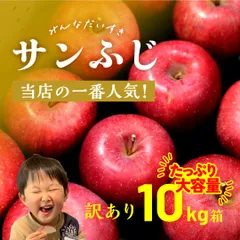 「サンふじ10キロ箱家庭用&訳あり」りんご 信州産 産地直送（22～56玉）長野県産 安曇野 農林水産大臣賞 ふじ 送料無料 果物 フルーツ 鮮度抜群のサムネイル