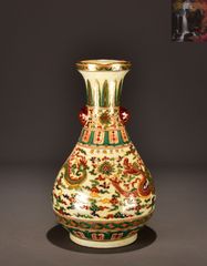 Formerly owned by a family, made in 1993, five colors, Shoun pattern, spring vase, vase, flower vase, ancient porcelain ware, pottery, exquisite modeling, antique art, collector