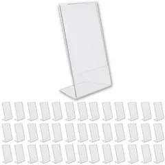新品 GTM Smith ポップ スタンド 縦 l字 卓上 アクリル ミニ プライス カード 立て 透明 6×4cm 40個