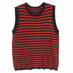 NUMBER(N)INE ナンバーナイン 05SS ナイトクローラー期 アーカイブ 宮下期 カシミヤ混コットン ボーダー ニット ベスト レッド系 ブラック系 3【中古】のサムネイル