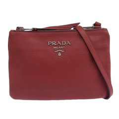Prada 極美品 赤 クロスボディ ヴィッテロ レザー カメラバッグ プラダ