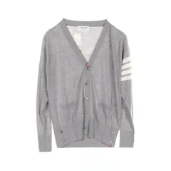トムブラウン THOM BROWNE カーディガン 4BAR クラシック Vネック ファインメリノウール MKC002A-00014058 グレー ウール カーディガン メンズ 未使用のサムネイル