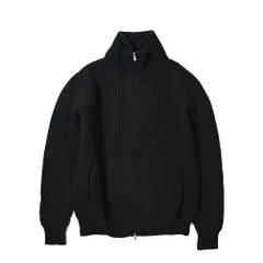 GRAN SASSO グランサッソ / ニットカーディガン ハイネック スタンドカラー ローゲージ ヴァージンウール カシミヤ ブラック 399625のサムネイル