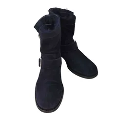 ジミーチュウ JIMMY CHOO YOUTH イタリア製 牛革 スエード 裏地ファー エンジニアショートブーツ レディース JPN：38 