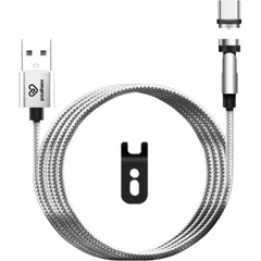 クマザキエイム　pitaRaku 超楽ピタッ スマホ充電ケーブル　シルバー 1m 【Type-C 対応】 PR-C010S