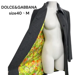 美品　ドルチェアンドガッバーナ　D&G カシミヤ混　裏地花柄　ウール混　美形　コート　40、M、9号　DOLCE&GABBANA    S4L299
