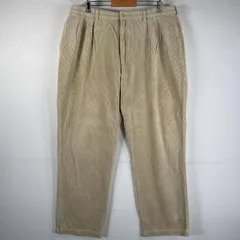 古着 ポロ・ラルフローレン POLO RALPH LAUREN コーデュロイパンツ ポロコーズ 太畝 テーパード 大きいサイズ ワンポイント w40 L32  ベージュ メンズ