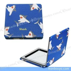 サメ グッズ コンパクトミラー 四角 拡大鏡 ワールド商事 携帯用ミラー 鮫 水族館グッズ