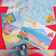 金魚ねぷた ポストカード ① 5枚セット / ハガキ ギフトカード インテリア