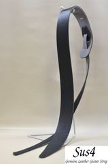 ハンドメイド＆国内生産 ギターストラップ　革(Genuine Leather Guitar Strap)　ダークネイビー シュリンク