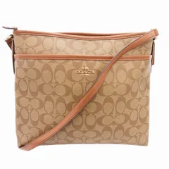 コーチ COACH F58297 シグネチャー ショルダーバッグ 斜め掛け クロスボディ スクエア ロゴ PVC レザー 茶 ブラウン /GV ■GY18
