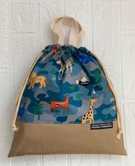 アニマル　迷彩　体操服入れ　入園入学　ハンドメイド