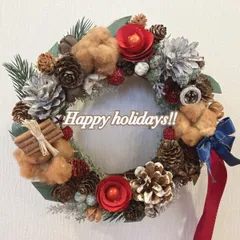 ♡クリスマスリース2024♡★ナチュラル＆ウッディテイストのクリスマスリース‼︎★