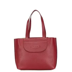 中古 美品 トッズ トートバッグ ショッピングバッグ Aランク フロリダ ミディアム レッド レザー レディース TOD’S 【送料無料】【西神店】