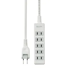 【特価】エルパ (ELPA) コンパクトタップ 電源タップ 延長コード 125V 5個口 1.0m ホワイト LPT-501N(W)