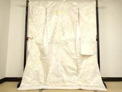 平和屋本店▼白打掛　白無垢　和装　婚礼　結婚式　花嫁　神社挙式　束ね熨斗孔雀文　ラインストーン　ラメ　逸品　AAAT9903ja