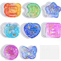 シリコンモールド 流れ砂型 UVレジン型 レジン型 琉球ガラス 小動物 丸文字 ネコ 装飾充填物 DIY手作り かわいい 再利用可能 (A)