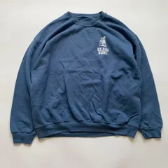 オーバーサイズ ブルー 両面プリント スウェット トレーナー ストリート street ペンキ ビッグ カジュアル アメカジ 90s Y2K