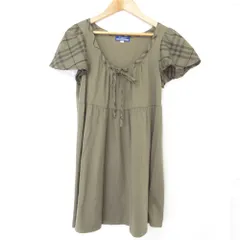 美品 BURBERRY BLUE LABEL バーバリーブルーレーベル ショートスリーブ カットソー 38 カーキ レディース 古着 中古 USED