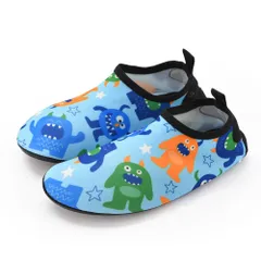 ☆ モンスター×ブルー ☆ 26-27(14.5-15cm) ☆ キッズ マリンシューズ アクアシューズ 水陸両用 マリンシューズ キッズ ウォーターシューズ アクアシューズ ビーチシューズ 水陸両用シューズ 軽量 軽い 滑り止め シュノーケリング