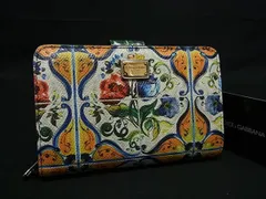 ■新品■未使用■ DOLCE＆GABBANA ドルチェ&ガッバーナ PVC マヨルカ柄 二つ折り 財布 ウォレット ブルー系×マルチカラー FG6253のサムネイル