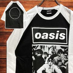 長袖 Tシャツ ロンT オアシス oasis ラグラン 黒 白 tee ティーシャツ バンド ロック ツアー ライブ 映画 ムービー キャラ 両面 プリント 派手 奇抜 古着 ビンテージ vintage メタル ラッパー アーティスト  2980 p10
