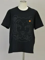 ケンゾー KENZO Tシャツ/カットソー 虎 ワンポイント刺繍 半袖 Lサイズ ブラック ポルトガル製 レディース j_p F-S4484