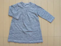 プチバトー petit bateau アウトレット 子供服 女の子 18M 約 80cm ベビー服 長袖 カットソー ワンピース グレー 春 秋 冬 ★3 ガールズ 女児 キッズ ベビー 【中古】 ユーズド リサイクル 古着 子ども服 こども