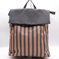 イア パピヨネ バックパック リュックサック ストライプ ブランド 鞄 カバン レディース ブラウン ear PAPILLONNER 【中古】