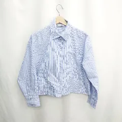 ◇ ⊂Φ ZARA ザラ ストライプ柄 長袖 ショート丈シャツ サイズS ブルー レディース E  【1502060008907】