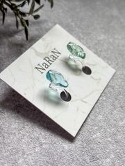 583≫シーグラスのノンホールピアス　イヤリング