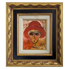 「真作」織田広喜「少女」人物画　油彩画　額装　サイン有り　F6号 織田広喜 ガラス絵 「少女」 F0号 額入り 真筆 人物画 肉筆画
