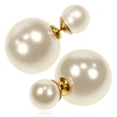 【新着商品】DOLCE LUCCI ダブル パール ピアス 大粒 レディース ホワイトデー プレゼント ギフト シンプル パールピアスキャッチ 大人 エレガント ジュエリー 上品 ピアス 結婚式 パーティー 入学式 卒業式 お呼ばれ 冠婚葬祭 ゴージャス かわ
