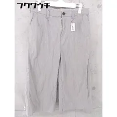 ◇ D.M.G. ドミンゴ ストレッチ ストライプ パンツ サイズS グレー ホワイト レディース 【中古】 【1104160008605】