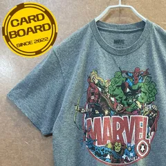 US古着 マーベルMARVEL キャラクタープリント アメコミ半袖tシャツ灰色M