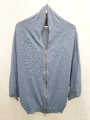 ◇ ⊇ URBAN RESEARCH コットン ドルマンスリーブ 長袖 ジップアップ ニット ジャケット サイズF ブルー系 レディース P  【1408200016798】