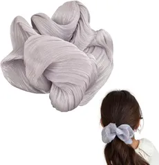 Liebendo シュシュ 大きめ プリーツ シフォン ボリューム ヘアゴム レディース ヘアアクセ ヘアアクセサリー 髪留め 韓国風 まとめ髪(ラベンダー)