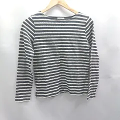 ◇ ⊂ BEAMS HEART ビームス ハート ボーダー柄 綿100% 長袖 Tシャツ サイズ表記なし ブラック ホワイト レディース E  【1503310008678】