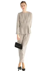 [MORE AUNI] パンツスーツ レディース セットアップ フォーマル 卒業式 入学式 セレモニー スーツ パンツ 入園式 卒園式 123529 グレージュ M [グレージュ / 123529] [M]