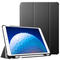新品 for iPad Air/Pro 10.5 ケース 2017 Apple Pencil 収納可能 Fintie ペンホルダー付き 軽量 超薄 三つ折 スタンド オートスリープ機能付き 10.5インチ 専用保護カバー(ブラック)