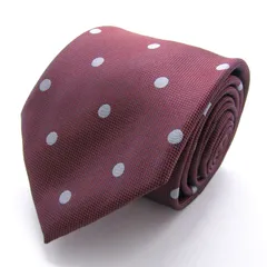 タカキュー ブランド ネクタイ ドット 格子柄 PO メンズ ワインレッド TAKA Q 【中古】