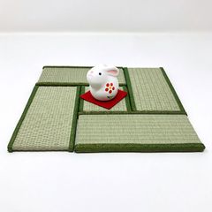 ミニ畳 緑色 1/12サイズ 四畳半分 フィギュア ホビー ガチャガチャ ミニチュア 雑貨