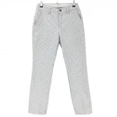 ★SALE価格★【美品】アディダス パンツ 白×黒 チェック 裏起毛  レディース L/G ゴルフウェア adidas