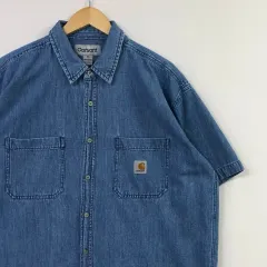 【鬼フェード】carhartt カーハート ワークデニムシャツ Lサイズ os-fre-71284_001.jpg