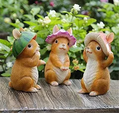 置物 樹脂 童話シリーズ 春日のかわいい風 ウサギ 飾り ガーデンオーナメント 超お得 (3種セット) crafts Champion
